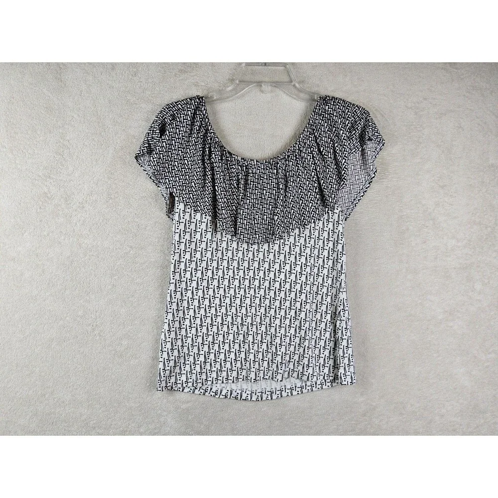 Postmark Anthropologie Women's Ruffle Neck Knit Blouse Top Size S